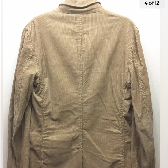 Guess Men’s Corduroy Sport Jacket Blazer Distressed Style Light Tan 2 Button M - Picture 9 of 12